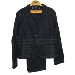 Riders Copper Collection Denim Blue Jean Suit Jacket 2XL Pants 11/12